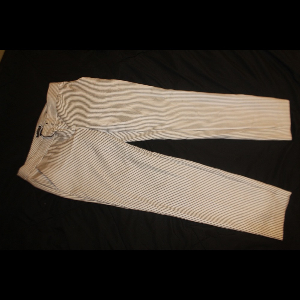 Express blue/grey stripe slacks worn only once.